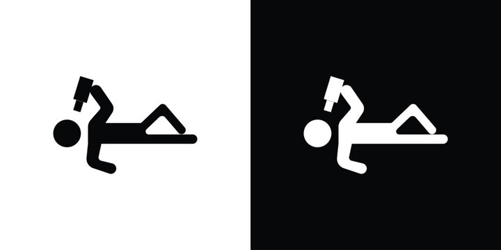 Drunk human icon of a flat style vector