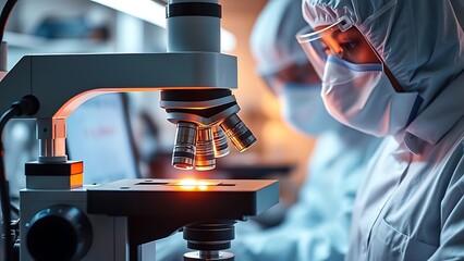 Macro Shot of Digital Microscope with High-Tech Lighting