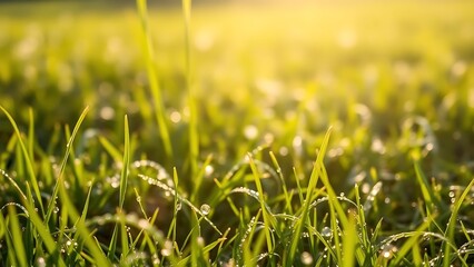 Sparkling Dew on Summer Lawn