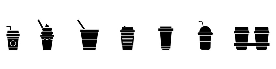 Coffee to go vector icon set.  Street coffee illustration sign collection. coffee logo. tea web icons.
