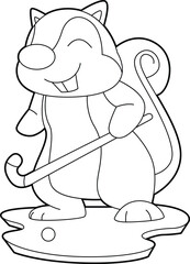 Squirrel Field hockey Hockey stick Animal Vector Graphic Art Illustration