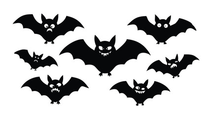 Spooky Bat Silhouettes: Versatile Halloween Graphics Collection