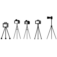 Studio camera vector icon set. Studio illustration sign collection. Studio shooting logo. Photoshoot web icons.