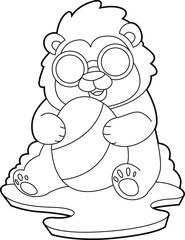 Lion Easter Easter egg Sunglasses Animal Vector Graphic Art Illustration