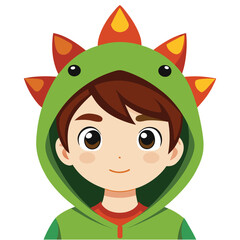 Boy in dinosaur hoodie