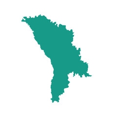 Map of Moldova, sign silhouette. World Map Globe. Vector Illustration isolated on white background. Europe continent.