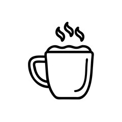 Steaming Hot Beverage in a Mug Line Art Illustration and Handmade Design coffee