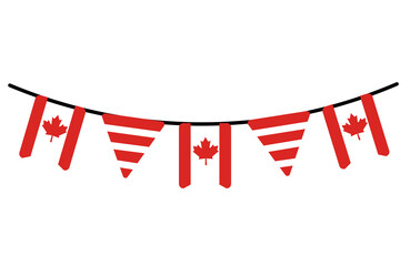 Obraz premium Decorative flag of Canada in the form of a garland