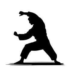 Obraz premium Silhouette of archer aiming with bow and arrow in motion, transparent background 