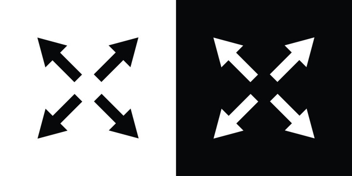 Expand arrows icon of a flat style vector