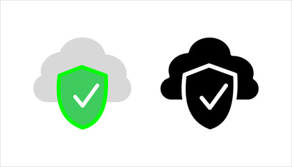 Cloud Check Icon set. Vector Symbol Design Illustration
