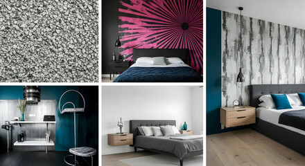 Interior Design Styles Featuring Modern Furniture and Decor Elements Collage