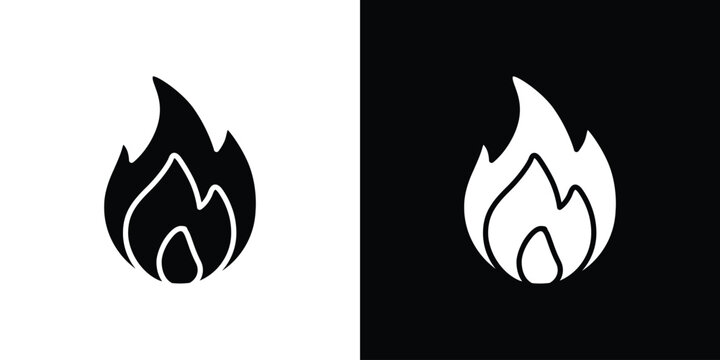 Fire icon of a flat style vector