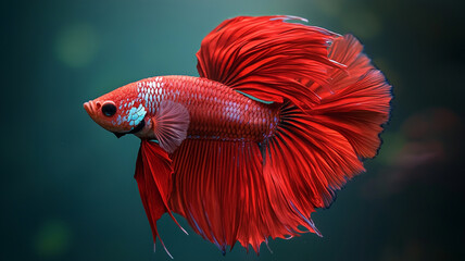 The beautiful moving moment of yellow half moon siamese betta fish or dumbo betta splendens fighting fish in thailand on isolated black background. Thailand called Pla-kad or big ear fish