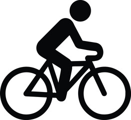 Silhouette cyclist riding bicycle simple style graphic Vector Illustration