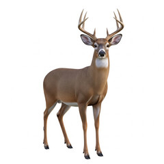 Obraz premium realistic stag with large antlers isolated on white background