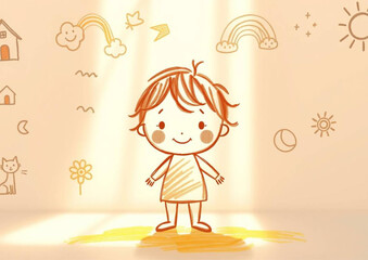 little girl with a heart