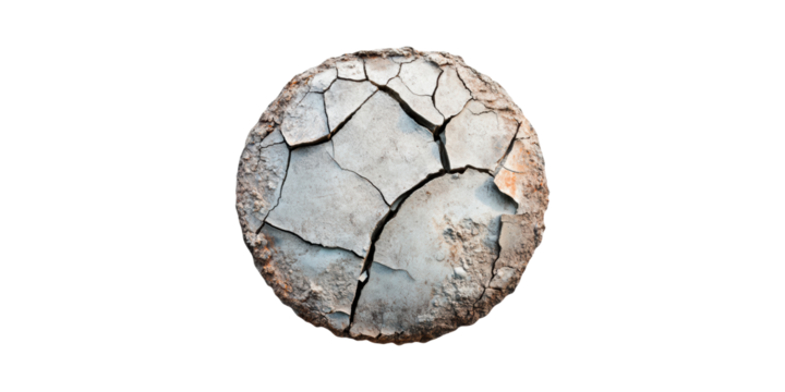 Cracked Earth Texture. Symbol Of Drought And Environmental Challenges Isolated On Transparent Background