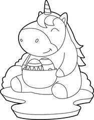 Unicorn Easter Easter eggs Animal Vector Graphic Art Illustration