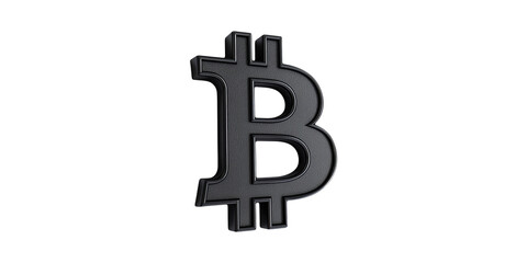 Obraz premium Black bitcoin currency symbol isolated on transparent background
