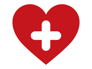 Obraz premium red heart with cross