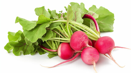 Radishes isolated on white background