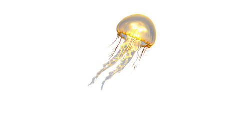 Obraz premium Translucent Jellyfish Illustration. Marine Life And Oceanic Beauty Isolated On Transparent Background