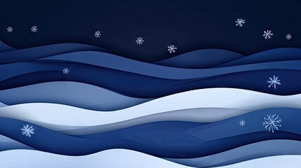Winter landscape with layered paper design.