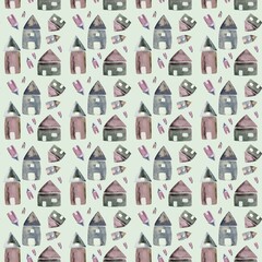 Whimsical Scandinavian Folk House with Floral Ornaments