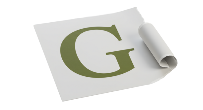 Letter G Cutouts: Torn Newspaper & Magazine Typography Photographed | High Definition | PNG image with transparent background