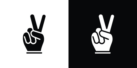 Fototapeta premium Hand peace icon of a flat style vector