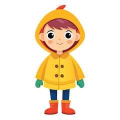 Kid in raincoat with boots