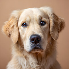 A close-up of a golden retriever, exuding warmth and loyalty, inviting connection.