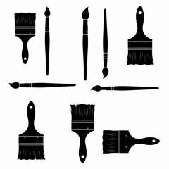 Paintbrush set, artist equipment, painting tool collection
