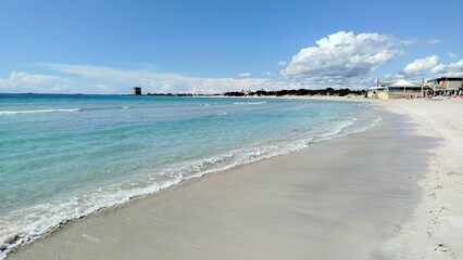 White sandy beach and turquoise water