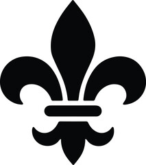 Silhouette Fleur de Lis symbol decorative emblem royal heraldry Vector Illustration