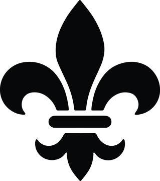 Silhouette Fleur de Lis symbol decorative emblem royal heraldry Vector Illustration