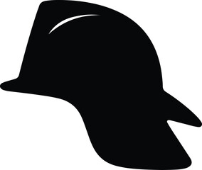 Silhouette Firefighter helmet graphic safety equipment Vector Illustration