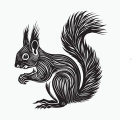 squirrel silhouette on a white background