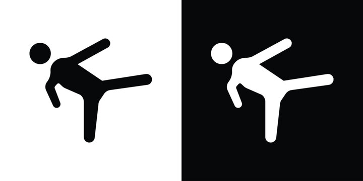 Karate fighter icon of a flat style vector