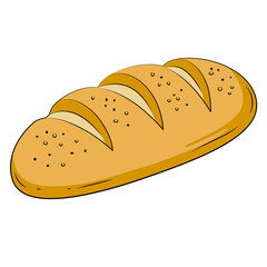 Classic Bread Bakery Golden Loaf Crust Soft Baked Round Icon Wheat Pastry Snack Dough Fresh