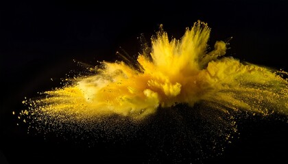 yellow powder burst with intensity
