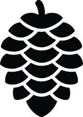 Silhouette hop cone single black and white icon Vector Illustration
