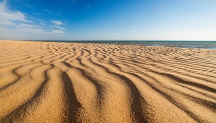 uneven surface of sand on the beach at the seaside on a sunny day