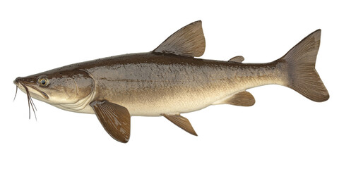 Fototapeta premium Freshwater fish isolated in a side view. transparent background