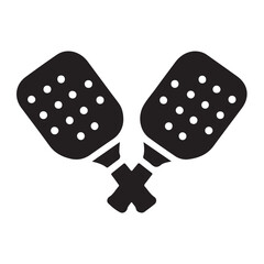 Minimal Pickleball Paddle Pair Flat Silhouette Icon