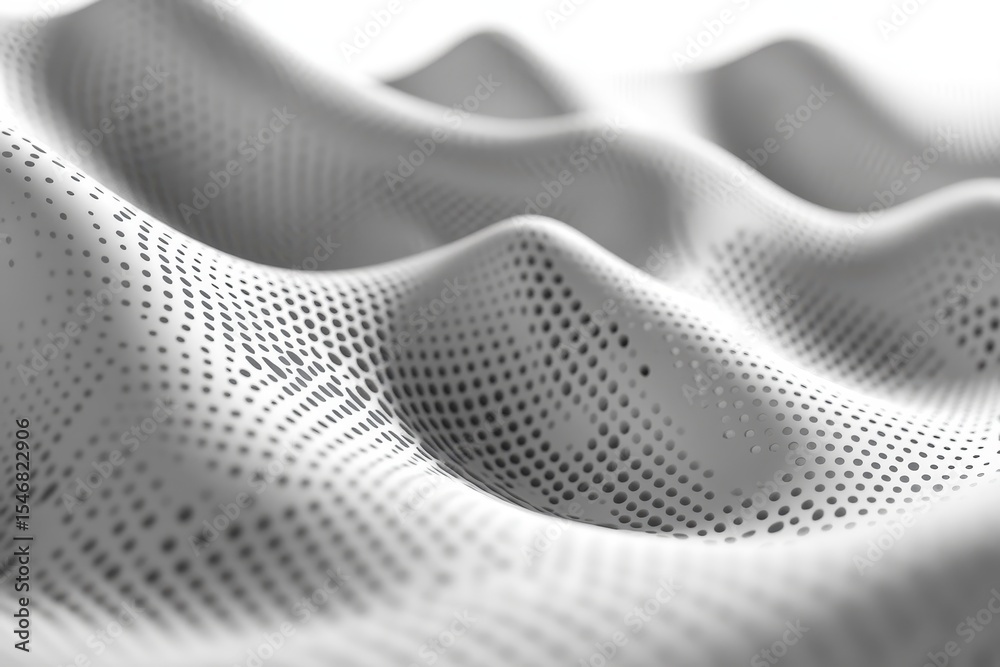 Fototapete abstract waves of dots create a seamless, textured pattern in a minimalist design, abstract waves sh