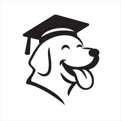 Cute Dog School Logo with Graduation Cap &ndash; Professional Dog Training 
