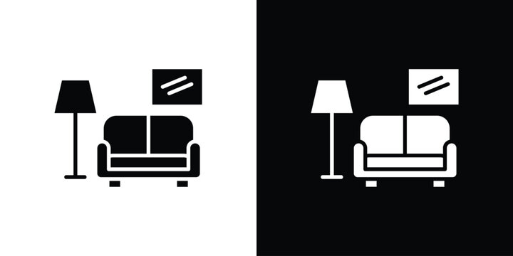 Living room icon of a flat style vector