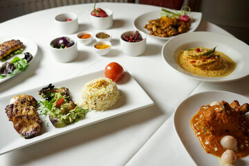 Delicious Indian Cuisine Restaurant Food Platter